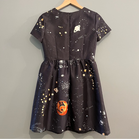 LIMITED EDITION Valentino Spa Cosmo Astrology Planet Star Space Navy ALine Dress - Picture 4 of 17